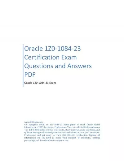 Oracle 1Z0-1084-23 Certification Exam Questions and Answers PDF