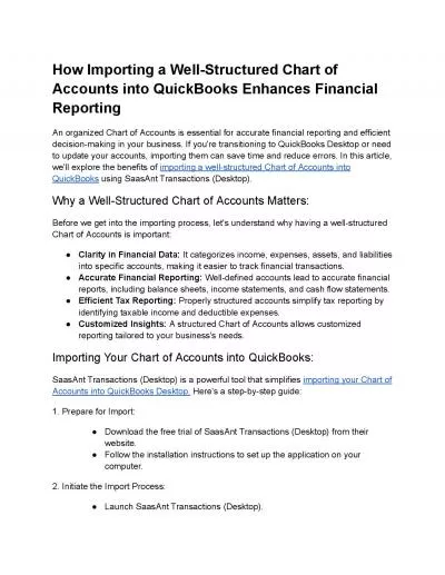 How to Import Chart of Accounts into QuickBooks Desktop? : SaasAnt Support Portal