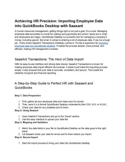 How to Import Employees into QuickBooks Desktop?