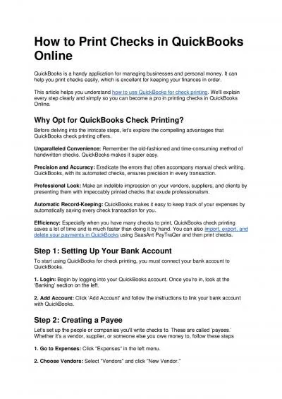 How to Print Checks in QuickBooks: A Step-by-Step Guide