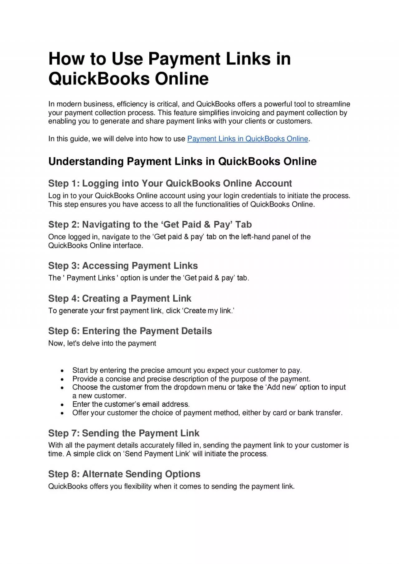 PDF-How to Use Payment Links in QuickBooks