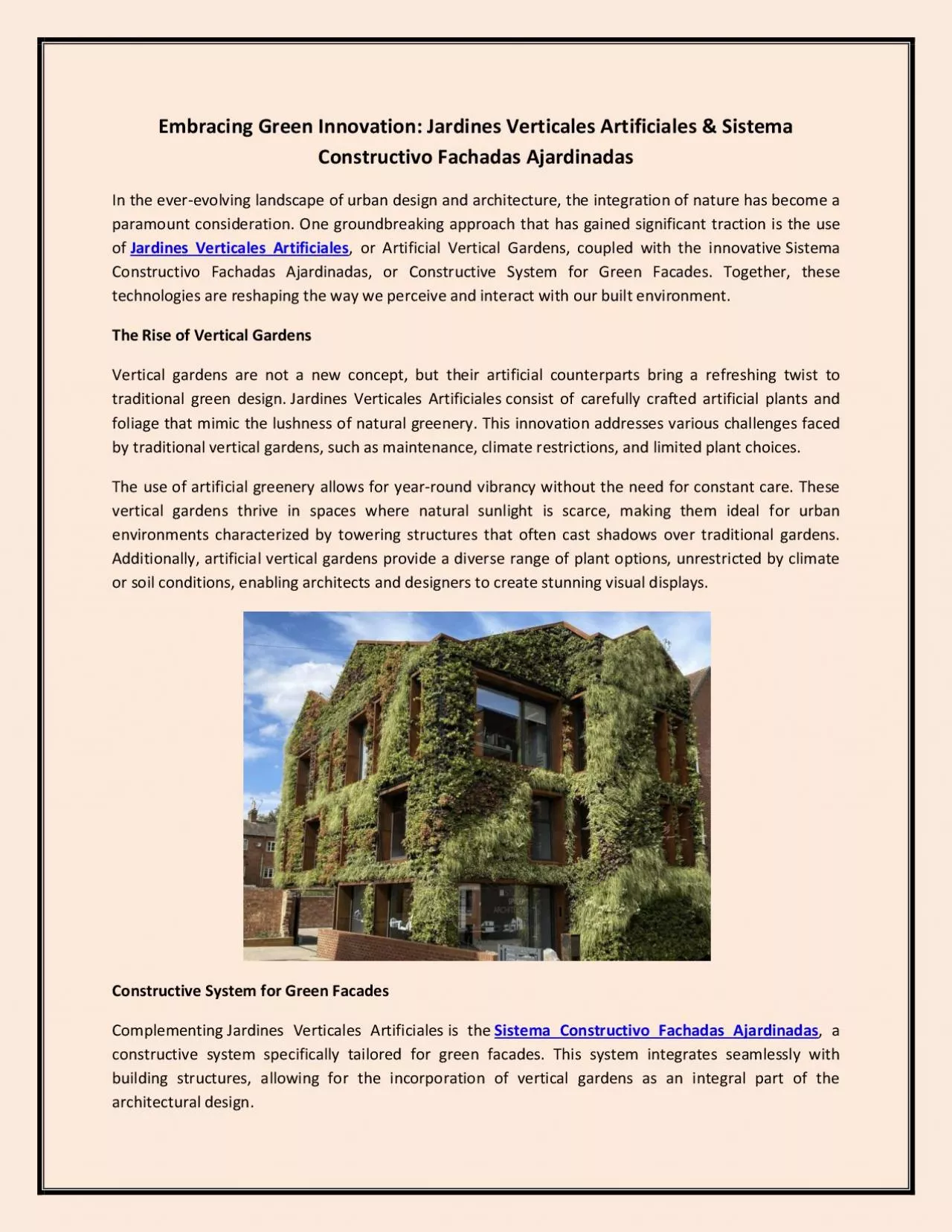 PDF-Embracing Green Innovation: Jardines Verticales Artificiales & Sistema Constructivo Fachadas