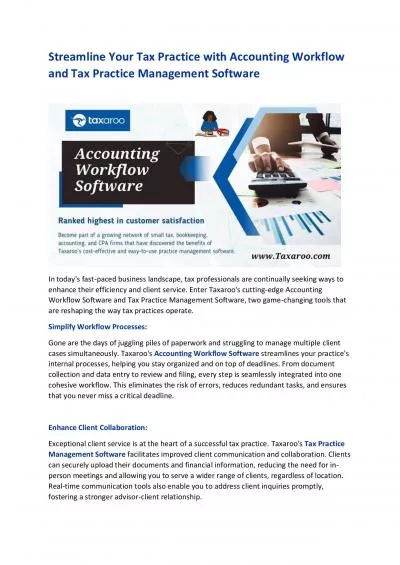 Streamline Your Tax Practice with Accounting Workflow and Tax Practice Management Software