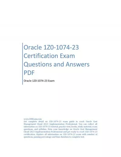 Oracle 1Z0-1074-23 Certification Exam Questions and Answers PDF