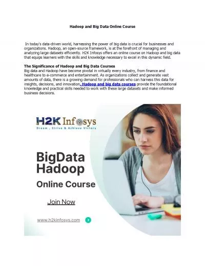 Hadoop and Big Data Online Course