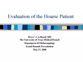 Evaluation of the Hoarse