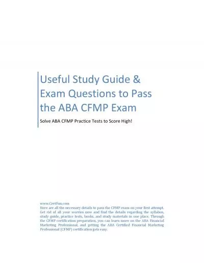 Useful Study Guide & Exam Questions to Pass the ABA CFMP Exam