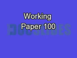 Working Paper 100