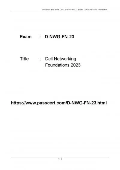 D-NWG-FN-23 Dell Networking Foundations 2023 Dumps