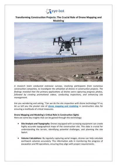 Transforming Construction Projects: The Crucial Role of Drone Mapping and Modeling