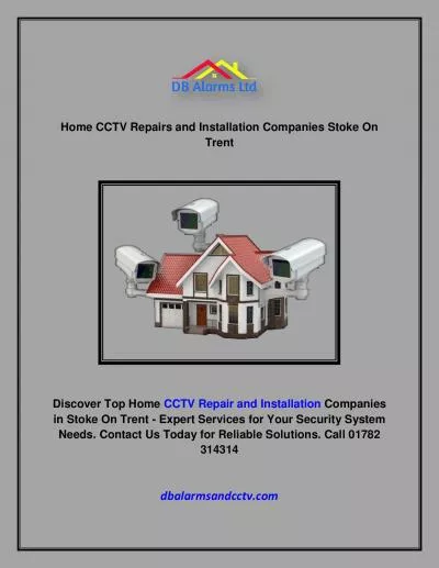 Home CCTV Repairs and Installation Companies Stoke On Trent