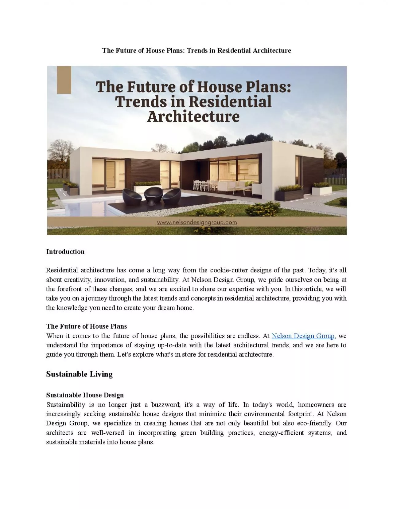 PDF-The Future of House Plans: Trends in Residential Architecture