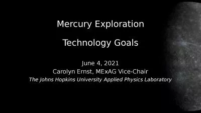 Mercury Exploration Technology Goals