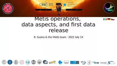 Metis operations,  data aspects, and first data release