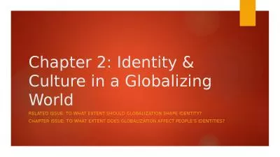 Chapter 2: Identity & Culture in a Globalizing World
