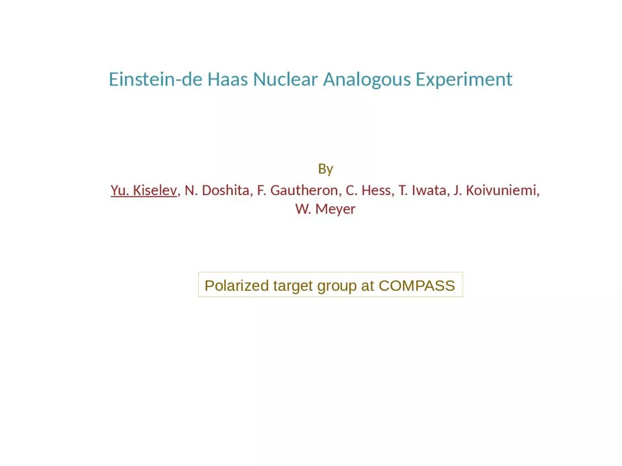 PPT-Einstein-de Haas Nuclear Analogous Experiment