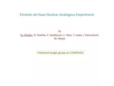 Einstein-de Haas Nuclear Analogous Experiment