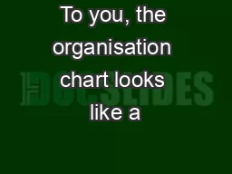 To you, the organisation chart looks like a