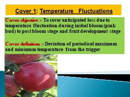 Cover 1 :  Temperature  Fluctuations
