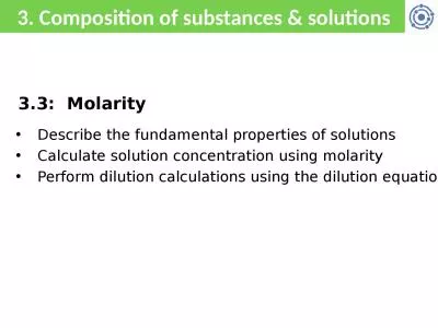 3. Composition of substances & solutions