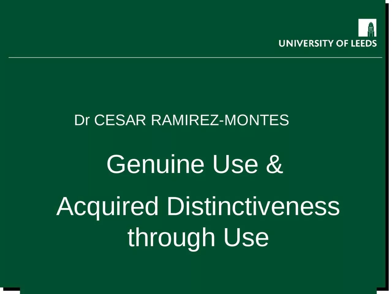 Dr CESAR RAMIREZ-MONTES Genuine Use &