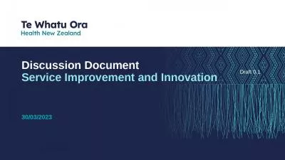 Discussion Document Service Improvement and Innovation