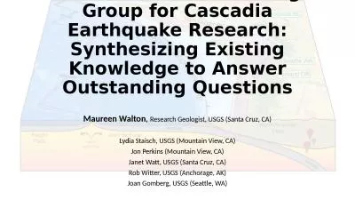 A Database and Working Group for Cascadia Earthquake Research: