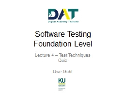 Software Testing  Foundation Level