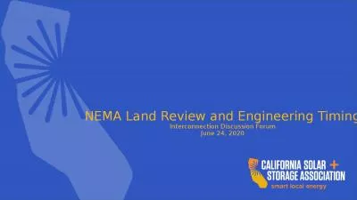 NEMA Land Review and Engineering Timing