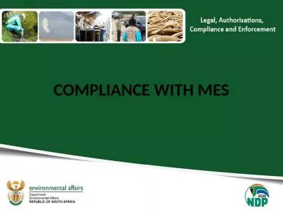 COMPLIANCE WITH MES OBJECTIVES OF THE PRESENTATION