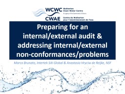 Preparing for an internal/external audit & addressing internal/external non-conformances/proble
