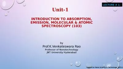 Introduction to Absorption, Emission, Molecular & Atomic