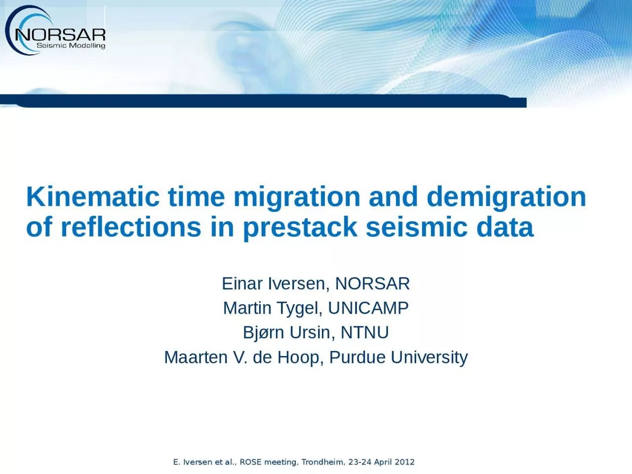 PPT-Kinematic time migration and