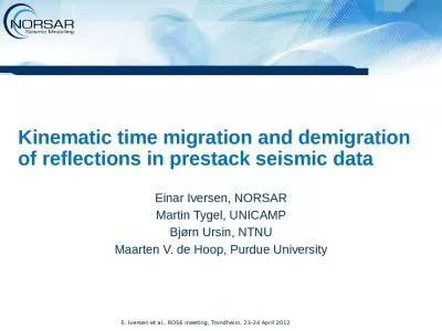 Kinematic time migration and