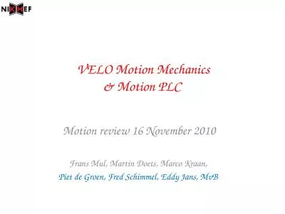 VELO Motion Mechanics & Motion PLC