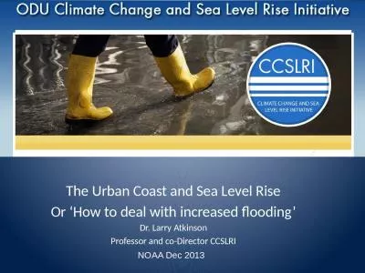 The Urban Coast and Sea Level Rise