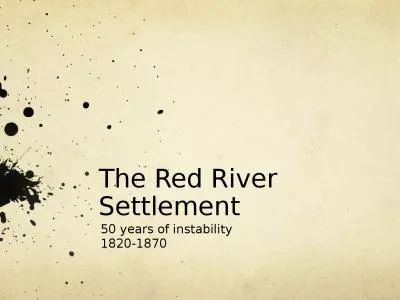 The Red River Settlement