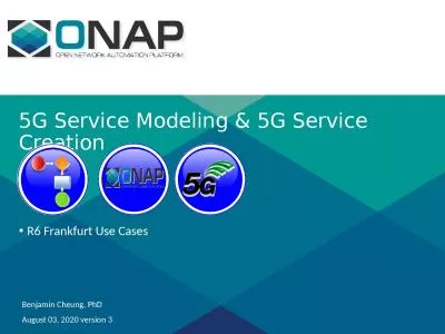 5G Service Modeling & 5G Service Creation