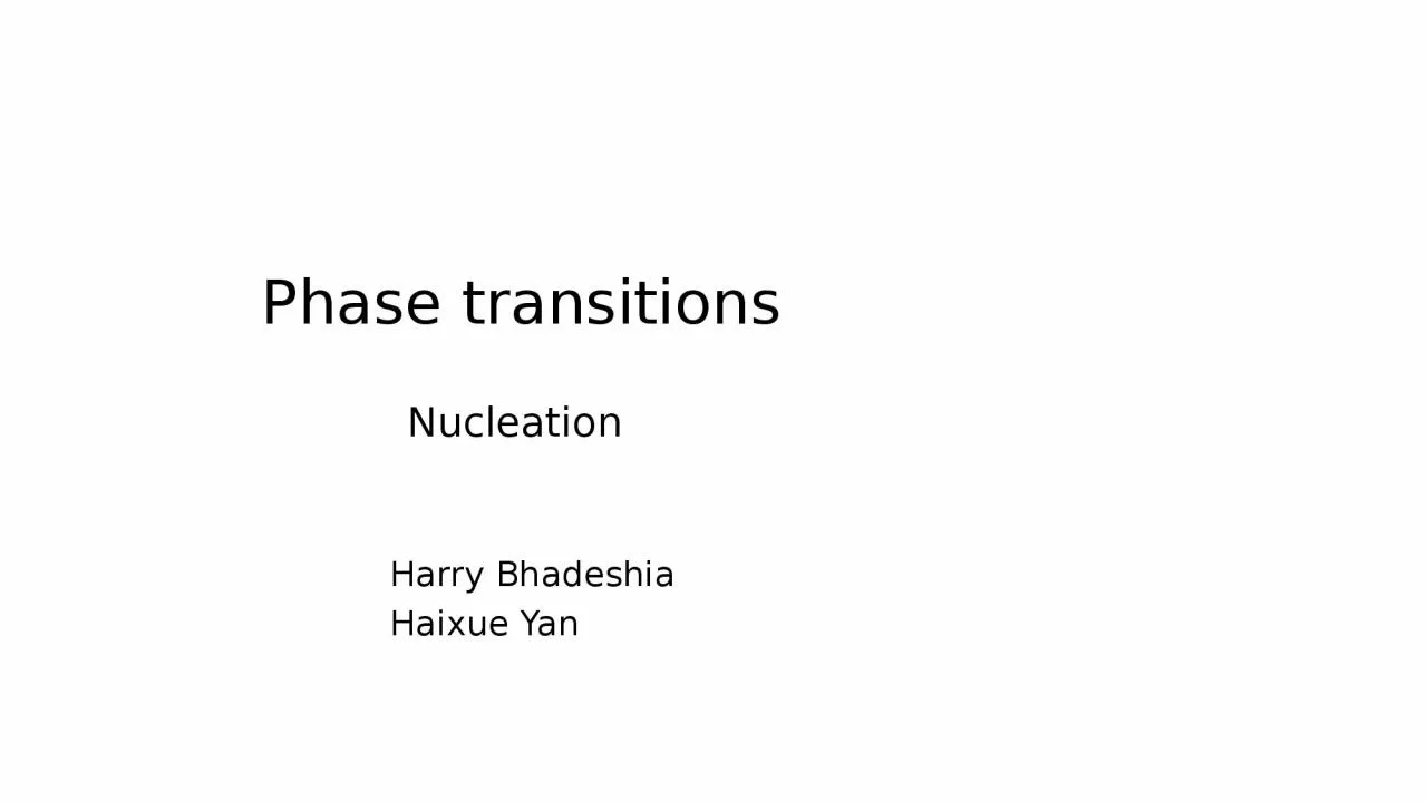 PPT-Phase transitions Nucleation