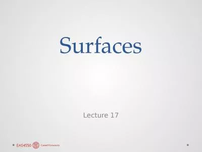 Surfaces Lecture 17 Determining Diffusion Coefficients