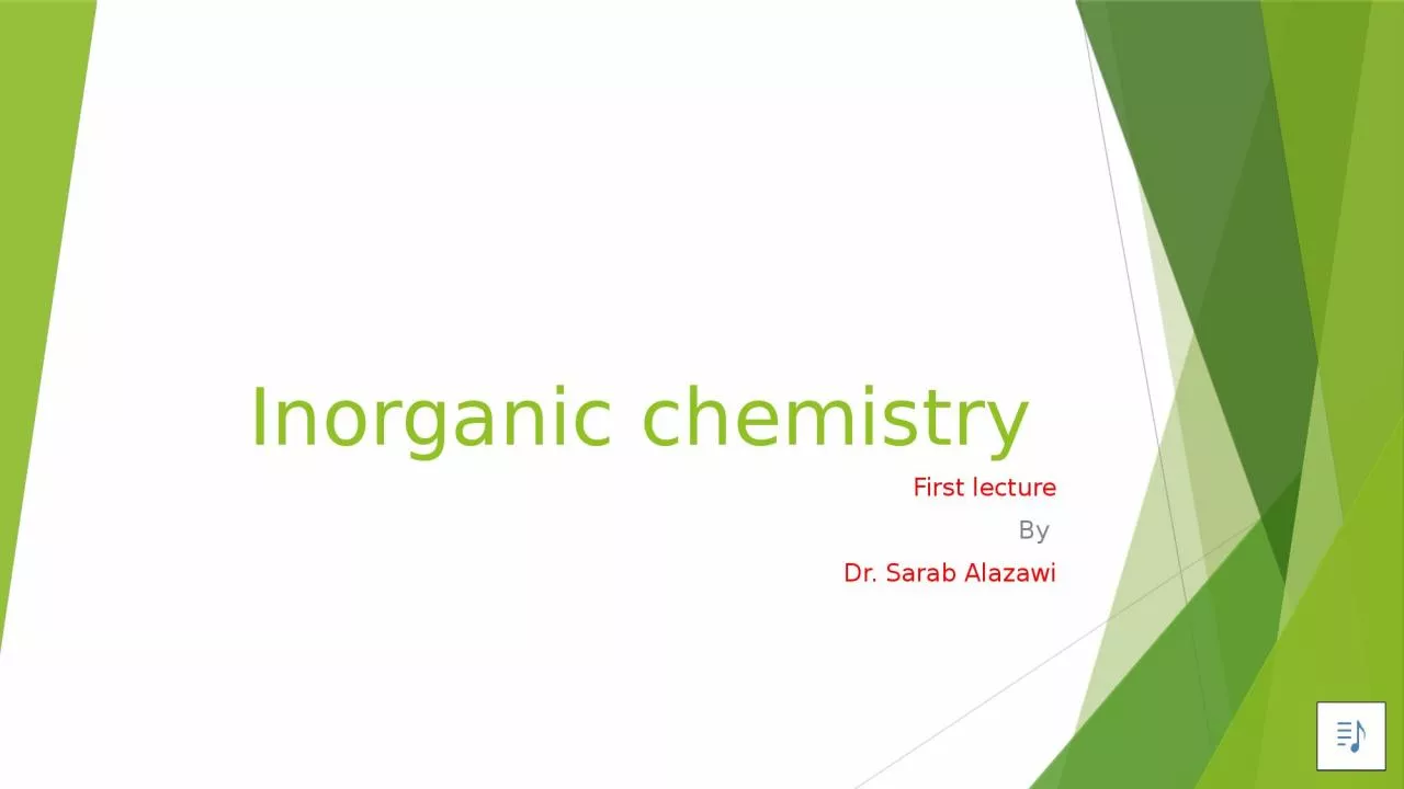 PPT-Inorganic chemistry First lecture