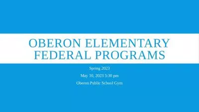 Oberon Elementary Federal Programs