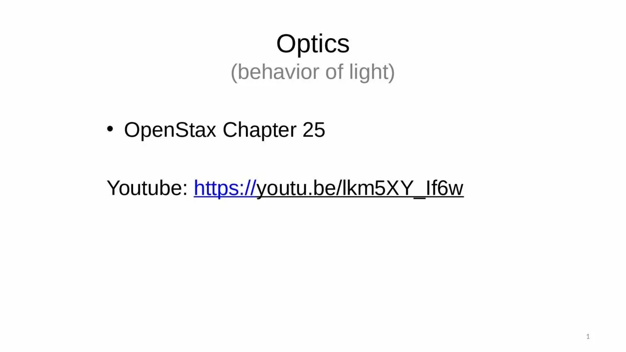 PPT-Optics (behavior of light)