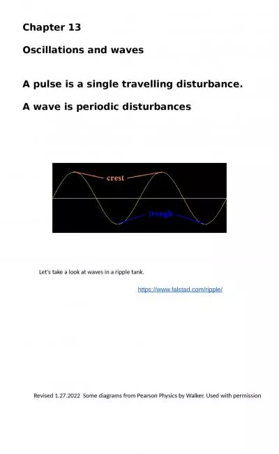 Chapter 13 Oscillations and waves