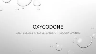 Oxycodone Leigh Burdick, Erica