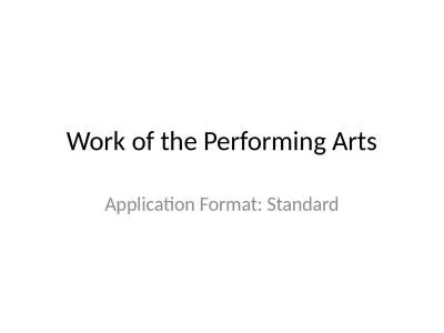 Work of the Performing Arts