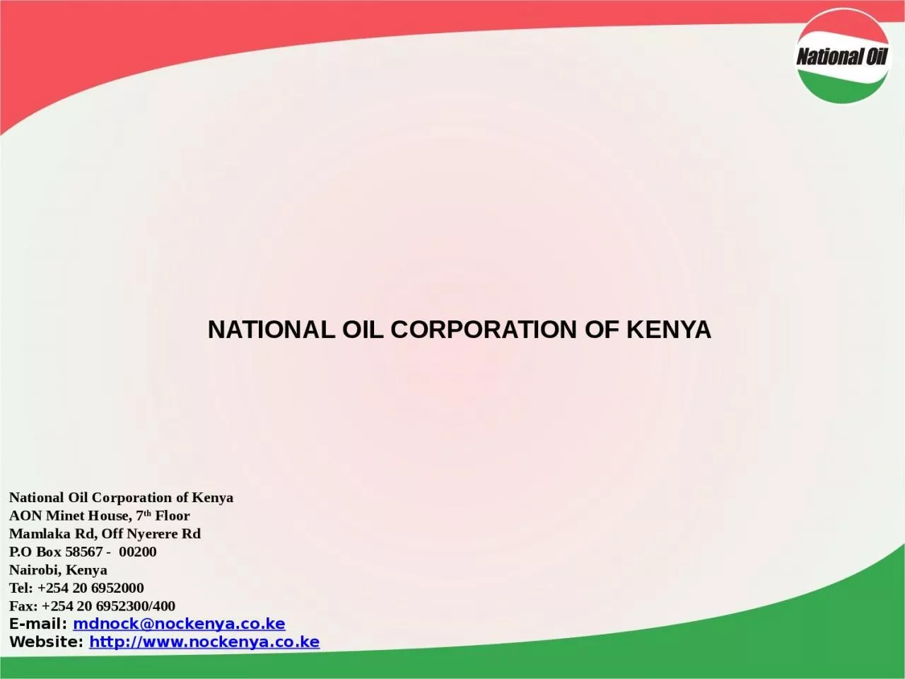 PPT-NATIONAL OIL CORPORATION OF KENYA