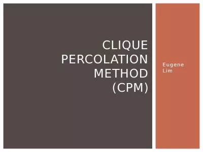 Eugene Lim Clique Percolation Method