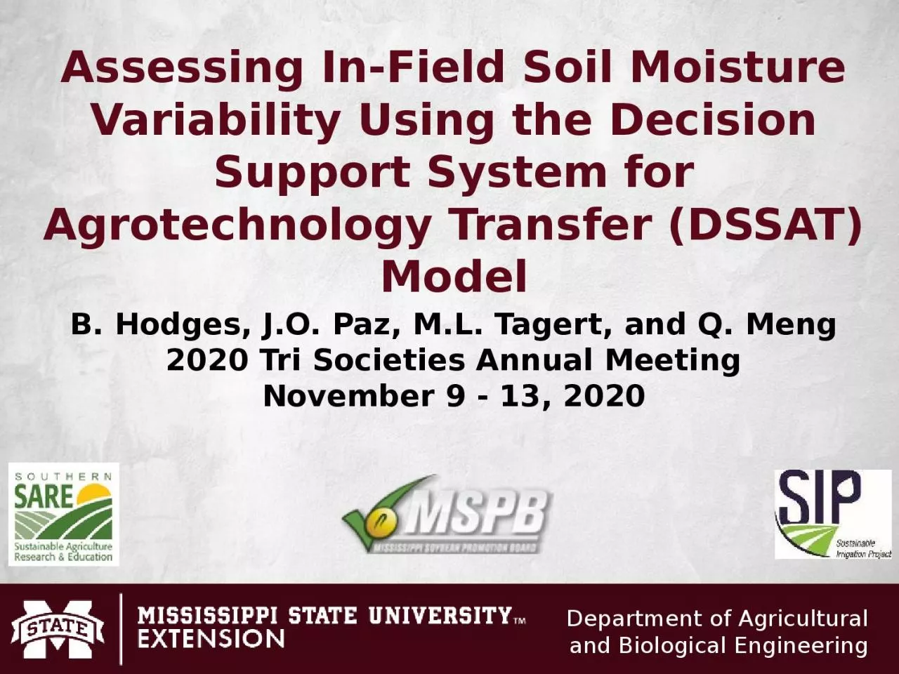 PPT-Assessing In-Field Soil Moisture Variability Using the Decision Support System for Agrotechnology