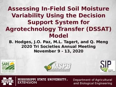 Assessing In-Field Soil Moisture Variability Using the Decision Support System for Agrotechnology T